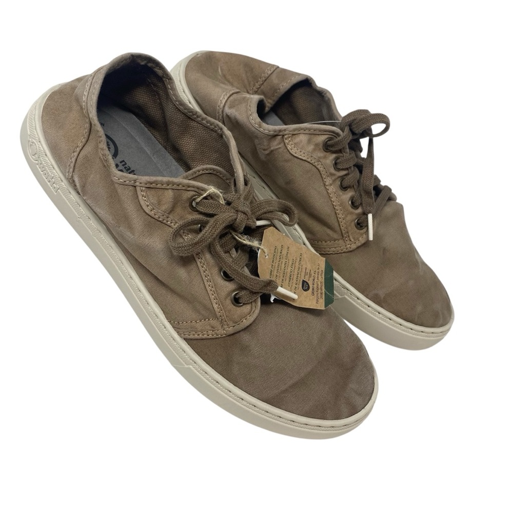 NWT Natural World Canvas Eco Fabric Tan Brown Lace Up Sneakers Sz 43 10